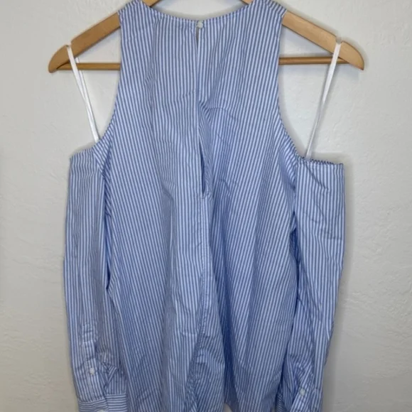 Rag & Bone Blue Cut-Out Long Sleeve Blouse - Picture 8 of 10